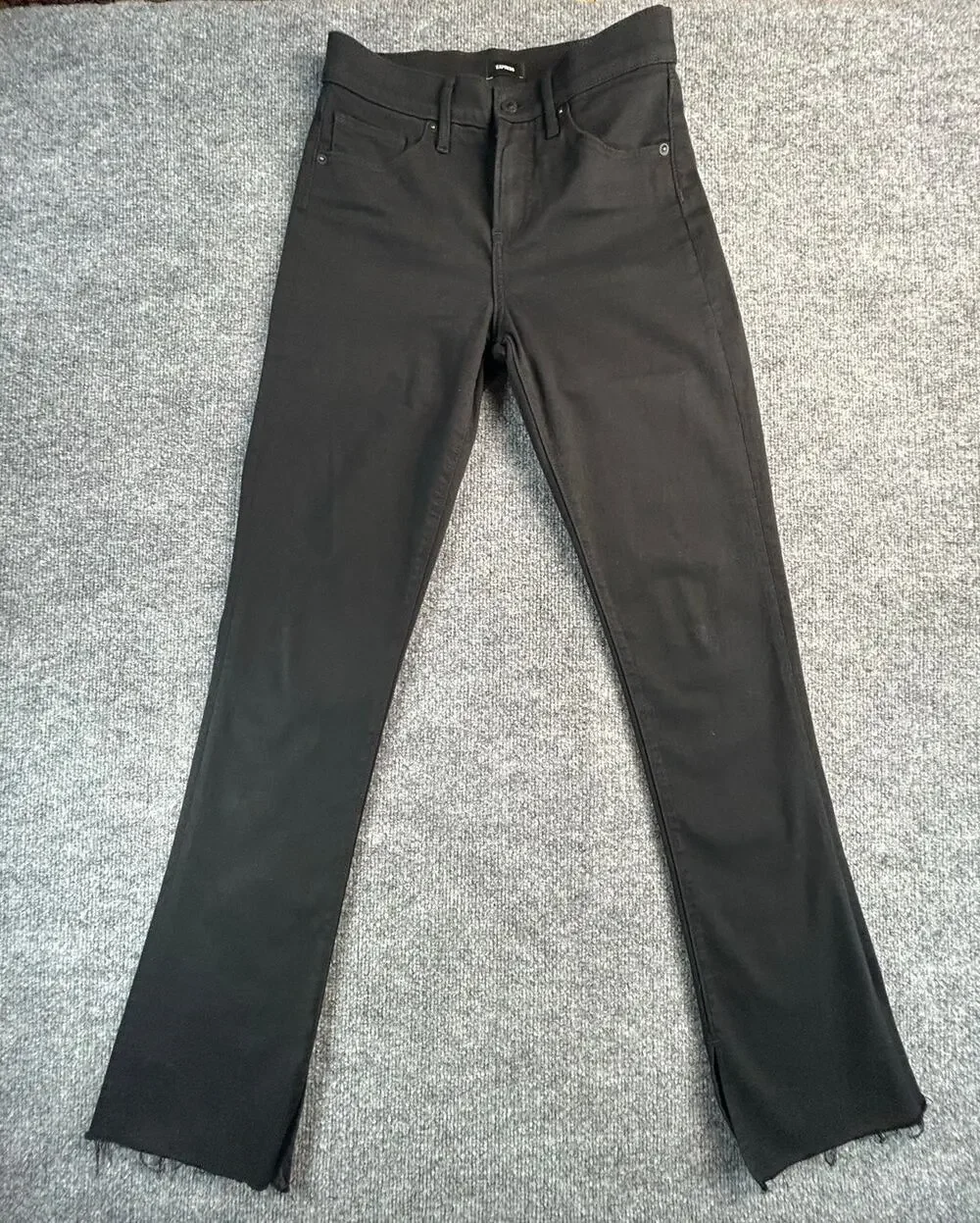 Express Mid Rise Black Skinny Jeans Women's Size 2R Stretch Ankle Pants - Picture 1 of 9